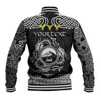 Personalized Caernarfonshire Sir Gaernarfon Baseball Jacket Black Castle Tower Celtic-inspired - Wonder Print Shop