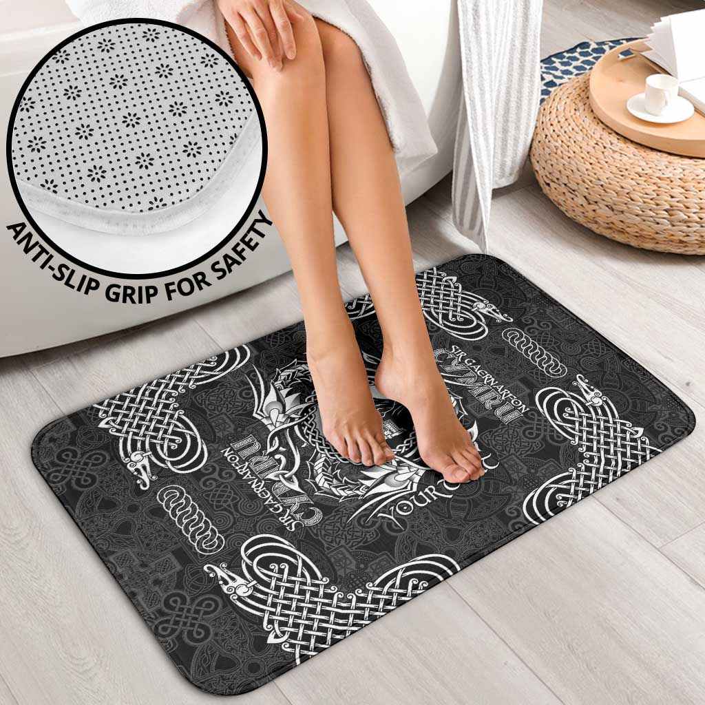 Personalized Caernarfonshire Sir Gaernarfon Bathroom Set Black Castle Tower Celtic-inspired - Wonder Print Shop