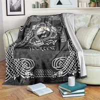 Personalized Caernarfonshire Sir Gaernarfon Blanket Black Castle Tower Celtic-inspired - Wonder Print Shop