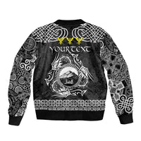Personalized Caernarfonshire Sir Gaernarfon Bomber Jacket Black Castle Tower Celtic-inspired - Wonder Print Shop
