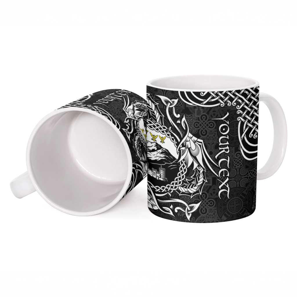 Personalized Caernarfonshire Sir Gaernarfon Ceramic Mug Black Castle Tower Celtic-inspired - Wonder Print Shop
