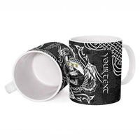 Personalized Caernarfonshire Sir Gaernarfon Ceramic Mug Black Castle Tower Celtic-inspired - Wonder Print Shop
