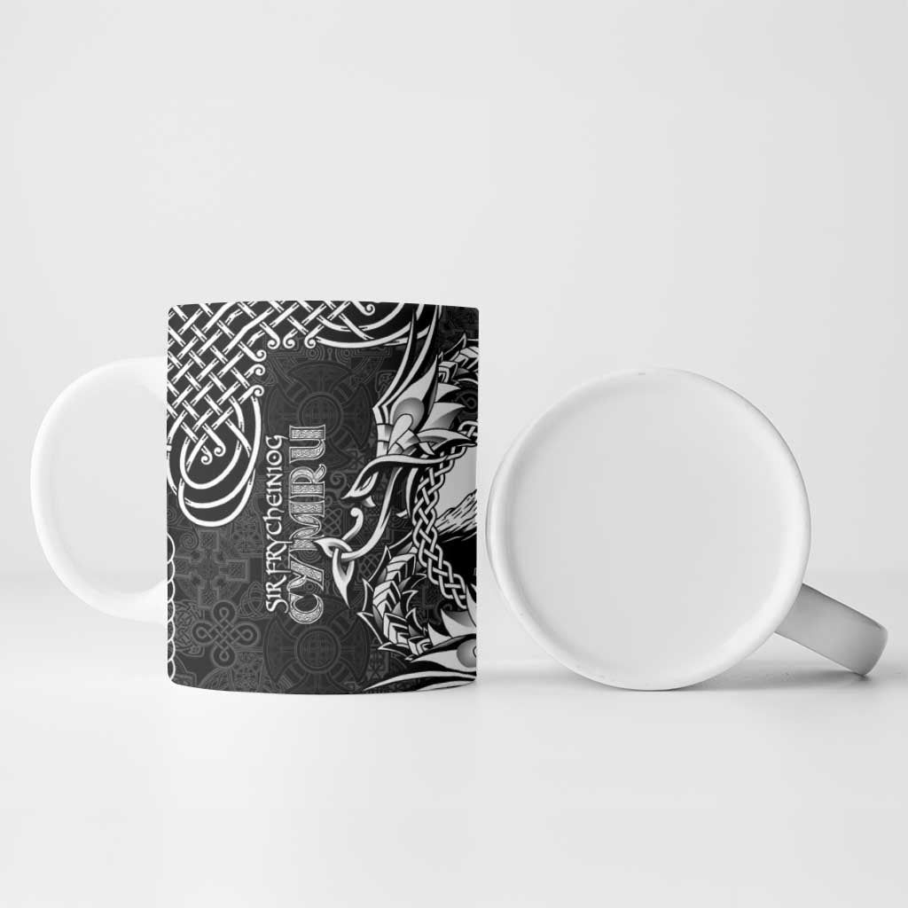 Personalized Caernarfonshire Sir Gaernarfon Ceramic Mug Black Castle Tower Celtic-inspired - Wonder Print Shop