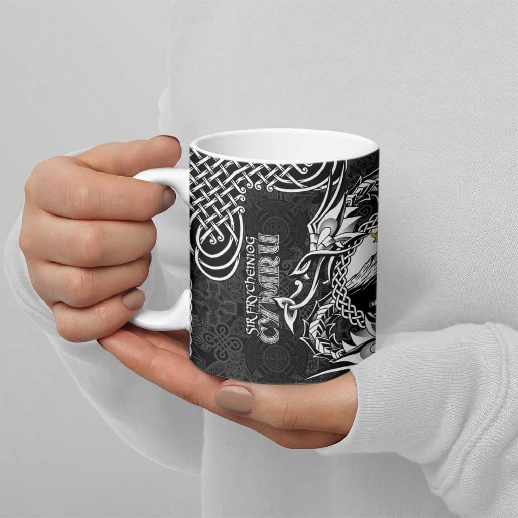 Personalized Caernarfonshire Sir Gaernarfon Ceramic Mug Black Castle Tower Celtic-inspired - Wonder Print Shop