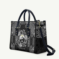 Personalized Caernarfonshire Sir Gaernarfon Leather Bag Black Castle Tower Celtic-inspired - Wonder Print Shop