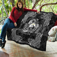 Personalized Caernarfonshire Sir Gaernarfon Quilt Black Castle Tower Celtic-inspired - Wonder Print Shop