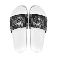 Personalized Caernarfonshire Sir Gaernarfon Slide Sandals Black Castle Tower Celtic-inspired - Wonder Print Shop