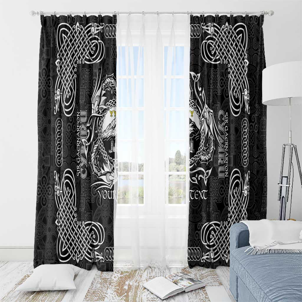 Personalized Caernarfonshire Sir Gaernarfon Window Curtain Black Castle Tower Celtic-inspired - Wonder Print Shop