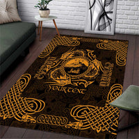 Personalized Caernarfonshire Sir Gaernarfon Area Rug Gold Castle Tower Celtic-inspired - Wonder Print Shop
