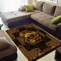 Personalized Caernarfonshire Sir Gaernarfon Area Rug Gold Castle Tower Celtic-inspired - Wonder Print Shop