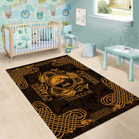 Personalized Caernarfonshire Sir Gaernarfon Area Rug Gold Castle Tower Celtic-inspired - Wonder Print Shop
