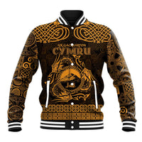 Personalized Caernarfonshire Sir Gaernarfon Baseball Jacket Gold Castle Tower Celtic-inspired - Wonder Print Shop
