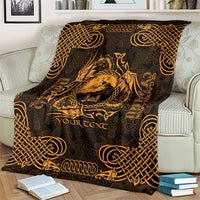 Personalized Caernarfonshire Sir Gaernarfon Blanket Gold Castle Tower Celtic-inspired - Wonder Print Shop