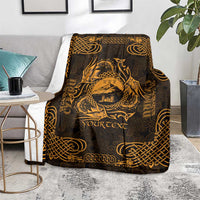 Personalized Caernarfonshire Sir Gaernarfon Blanket Gold Castle Tower Celtic-inspired - Wonder Print Shop