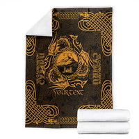 Personalized Caernarfonshire Sir Gaernarfon Blanket Gold Castle Tower Celtic-inspired - Wonder Print Shop