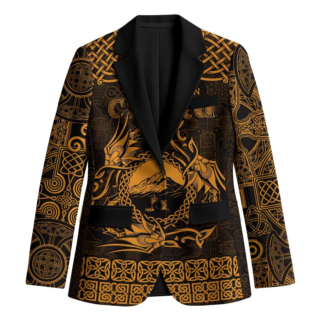 Personalized Caernarfonshire Sir Gaernarfon Blazer Gold Castle Tower Celtic-inspired - Wonder Print Shop