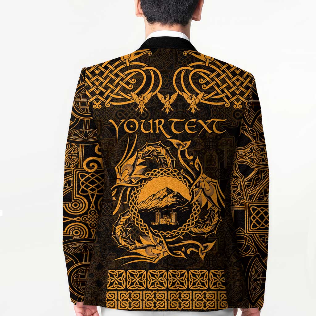 Personalized Caernarfonshire Sir Gaernarfon Blazer Gold Castle Tower Celtic-inspired - Wonder Print Shop
