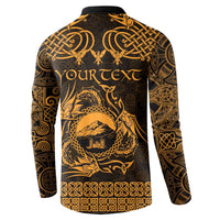 Personalized Caernarfonshire Sir Gaernarfon Button Sweatshirt Gold Castle Tower Celtic-inspired - Wonder Print Shop