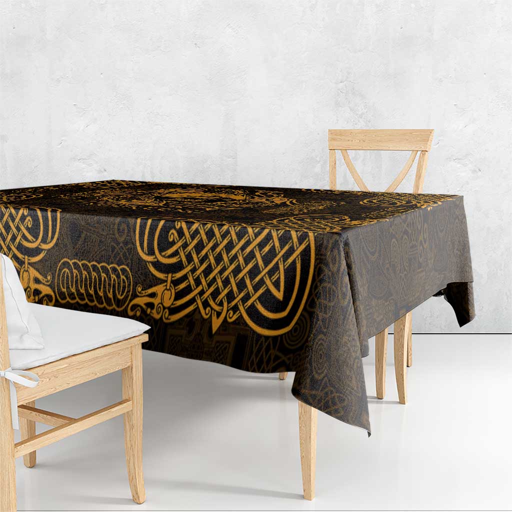 Personalized Caernarfonshire Sir Gaernarfon Tablecloth Gold Castle Tower Celtic-inspired - Wonder Print Shop
