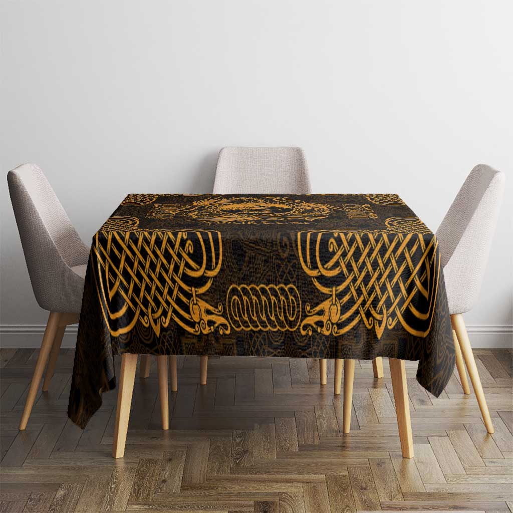 Personalized Caernarfonshire Sir Gaernarfon Tablecloth Gold Castle Tower Celtic-inspired - Wonder Print Shop