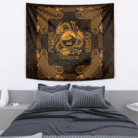 Personalized Caernarfonshire Sir Gaernarfon Tapestry Gold Castle Tower Celtic-inspired - Wonder Print Shop
