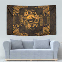 Personalized Caernarfonshire Sir Gaernarfon Tapestry Gold Castle Tower Celtic-inspired - Wonder Print Shop