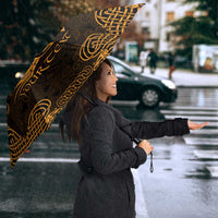 Personalized Caernarfonshire Sir Gaernarfon Umbrella Gold Castle Tower Celtic-inspired - Wonder Print Shop