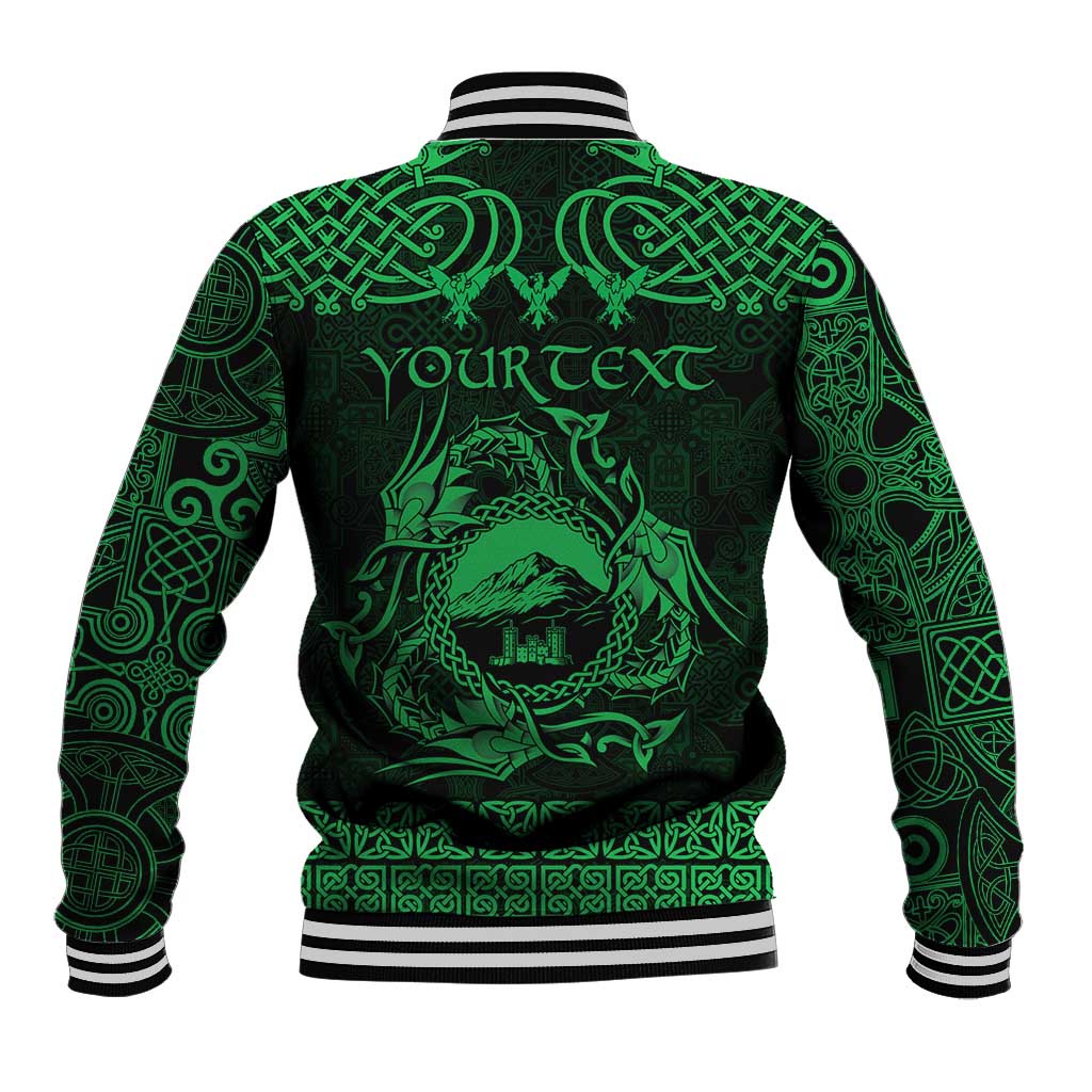 Personalized Caernarfonshire Sir Gaernarfon Baseball Jacket Green Castle Tower Celtic-inspired - Wonder Print Shop