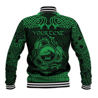 Personalized Caernarfonshire Sir Gaernarfon Baseball Jacket Green Castle Tower Celtic-inspired - Wonder Print Shop