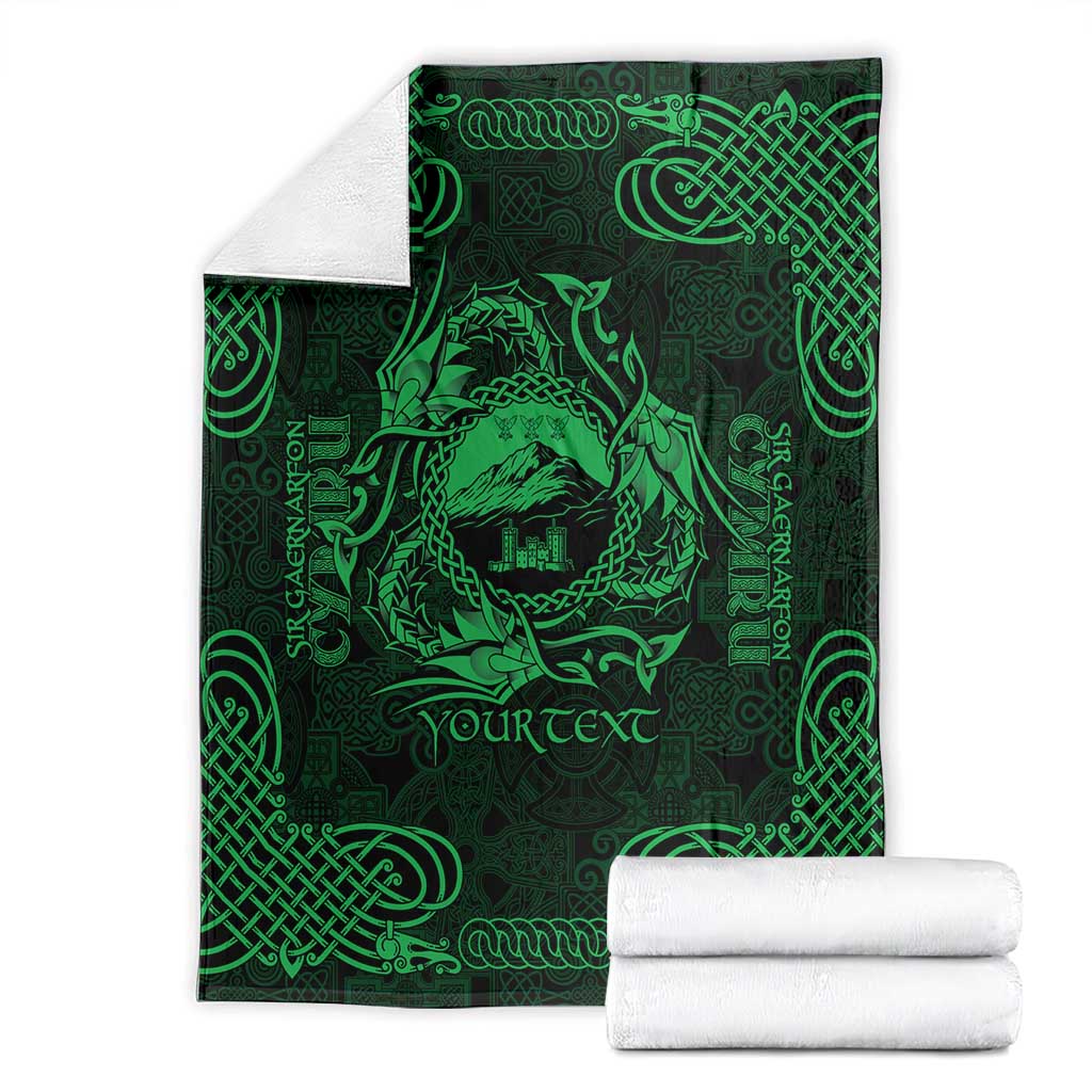 Personalized Caernarfonshire Sir Gaernarfon Blanket Green Castle Tower Celtic-inspired - Wonder Print Shop