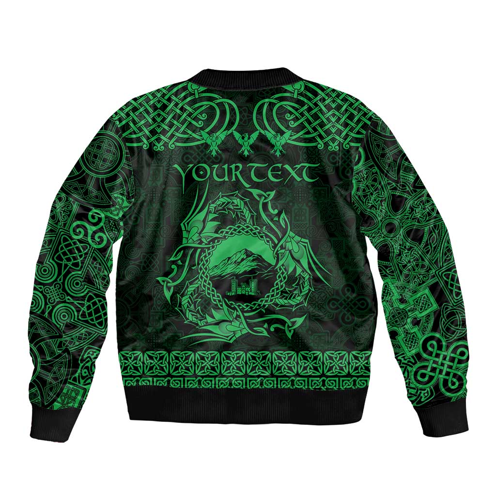 Personalized Caernarfonshire Sir Gaernarfon Bomber Jacket Green Castle Tower Celtic-inspired - Wonder Print Shop