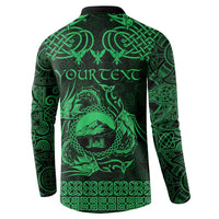Personalized Caernarfonshire Sir Gaernarfon Button Sweatshirt Green Castle Tower Celtic-inspired - Wonder Print Shop