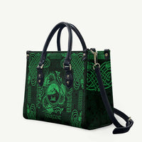 Personalized Caernarfonshire Sir Gaernarfon Leather Bag Green Castle Tower Celtic-inspired - Wonder Print Shop