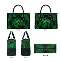 Personalized Caernarfonshire Sir Gaernarfon Leather Bag Green Castle Tower Celtic-inspired - Wonder Print Shop