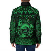 Personalized Caernarfonshire Sir Gaernarfon Padded Jacket Green Castle Tower Celtic-inspired - Wonder Print Shop