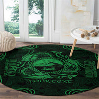 Personalized Caernarfonshire Sir Gaernarfon Round Carpet Green Castle Tower Celtic-inspired - Wonder Print Shop