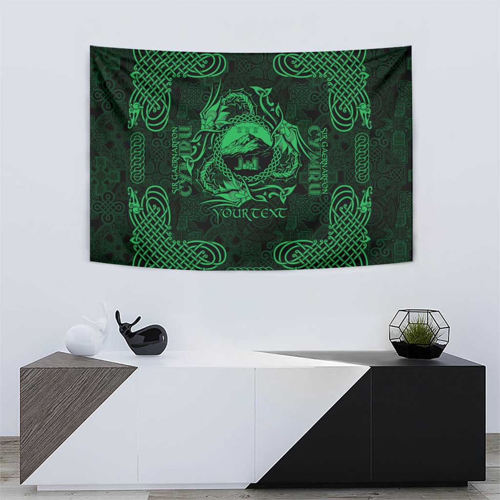 Personalized Caernarfonshire Sir Gaernarfon Tapestry Green Castle Tower Celtic-inspired - Wonder Print Shop