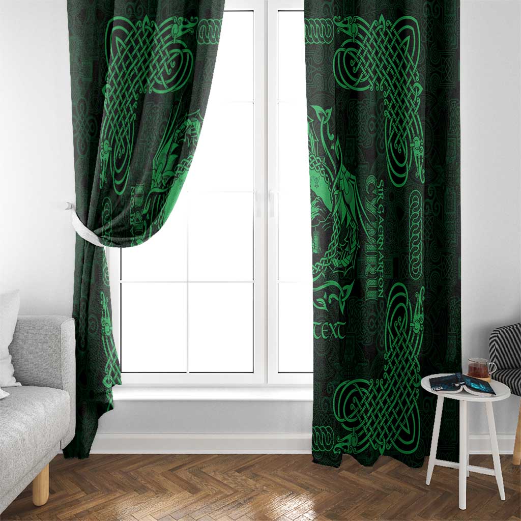 Personalized Caernarfonshire Sir Gaernarfon Window Curtain Green Castle Tower Celtic-inspired - Wonder Print Shop
