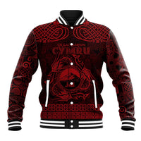Personalized Caernarfonshire Sir Gaernarfon Baseball Jacket Red Castle Tower Celtic-inspired - Wonder Print Shop