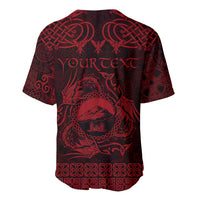 Personalized Caernarfonshire Sir Gaernarfon Baseball Jersey Red Castle Tower Celtic-inspired - Wonder Print Shop