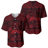 Personalized Caernarfonshire Sir Gaernarfon Baseball Jersey Red Castle Tower Celtic-inspired - Wonder Print Shop
