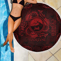 Personalized Caernarfonshire Sir Gaernarfon Beach Blanket Red Castle Tower Celtic-inspired - Wonder Print Shop