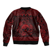 Personalized Caernarfonshire Sir Gaernarfon Bomber Jacket Red Castle Tower Celtic-inspired - Wonder Print Shop