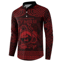Personalized Caernarfonshire Sir Gaernarfon Button Sweatshirt Red Castle Tower Celtic-inspired - Wonder Print Shop