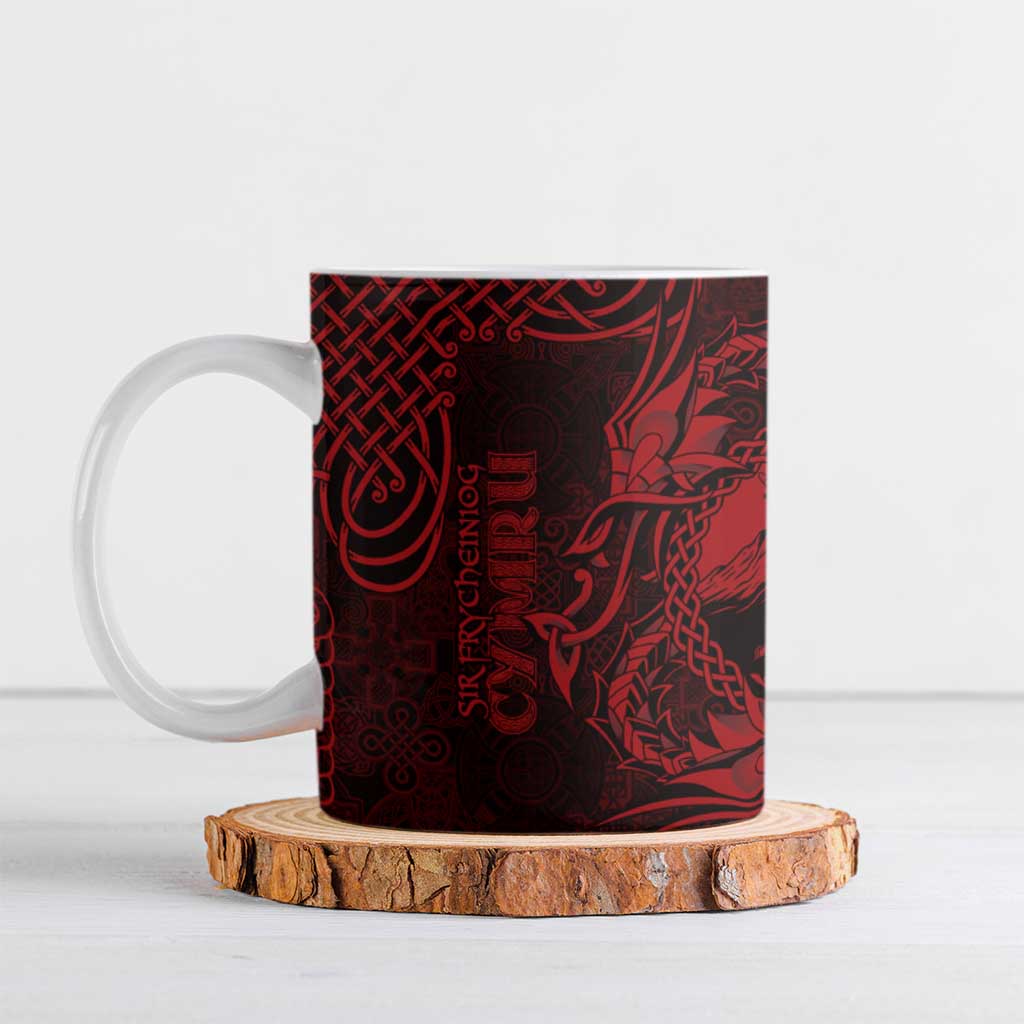 Personalized Caernarfonshire Sir Gaernarfon Ceramic Mug Red Castle Tower Celtic-inspired - Wonder Print Shop