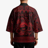 Personalized Caernarfonshire Sir Gaernarfon Kimono Red Castle Tower Celtic-inspired - Wonder Print Shop