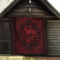 Personalized Caernarfonshire Sir Gaernarfon Quilt Red Castle Tower Celtic-inspired - Wonder Print Shop
