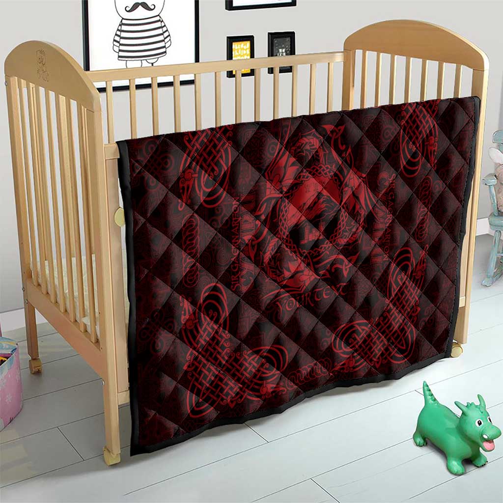 Personalized Caernarfonshire Sir Gaernarfon Quilt Red Castle Tower Celtic-inspired - Wonder Print Shop