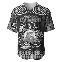 Personalized Cardiganshire Ceredigion Baseball Jersey Black Leaping Salmon Celtic-inspired - Wonder Print Shop