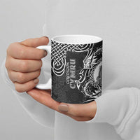 Personalized Cardiganshire Ceredigion Ceramic Mug Black Leaping Salmon Celtic-inspired - Wonder Print Shop